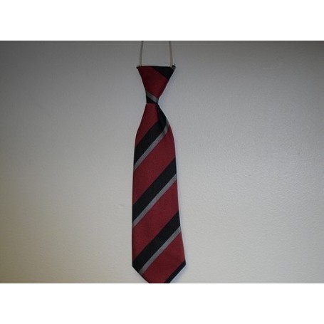 Eastover Elastic Tie (Red with Grey and Black Stripe)